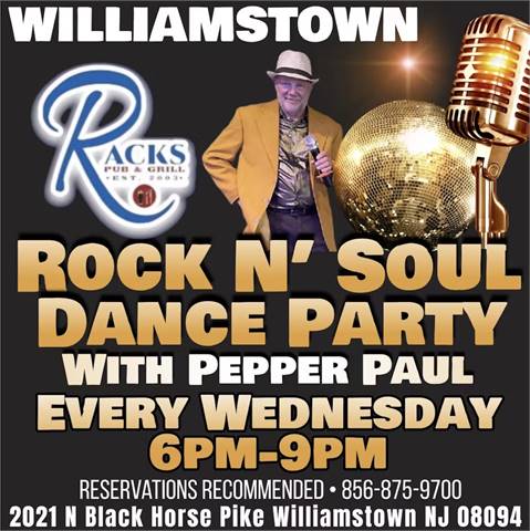 Rock N' Soul Dance Party with Pepper Paul at Racks Pub & Grill (Williamstown, NJ)