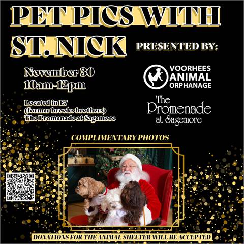 Pet Pics With St. Nick at The Promenade at Sagemore (Marlton, NJ)