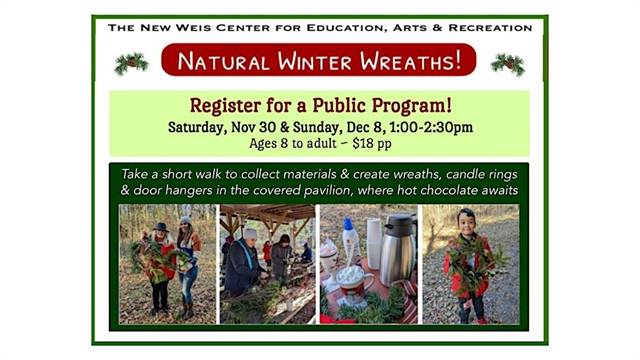 Natural Winter Wreaths at The New Weis Center (Ringwood, NJ)