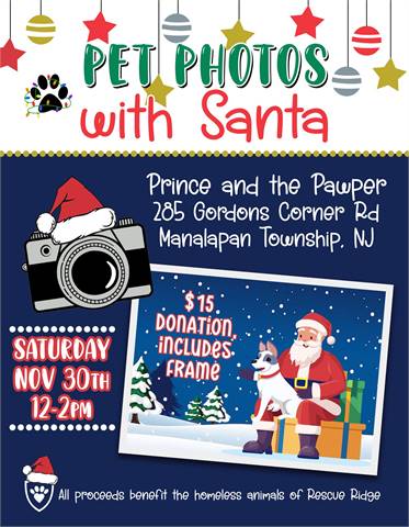 Santa Paws Photos at The Prince and the Pawper (Manalapan, NJ)