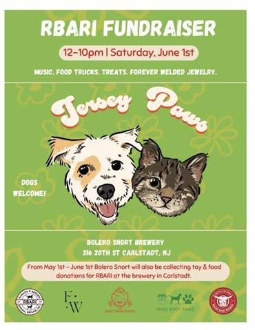 Jersey Paws Ramapo-Bergen Animal Refuge (RBARI) Fundraiser at Bolero Snort Brewery 