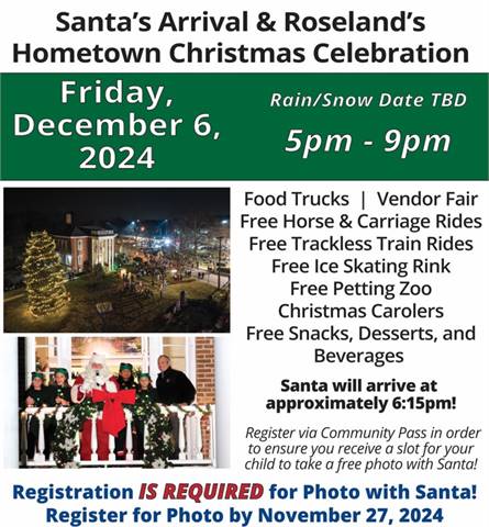 Santa's Arrival & Roseland's Hometown Christmas Celebration 2024 (Roseland, NJ)