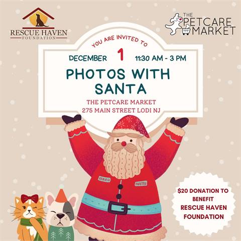 (Dog) Photos with Santa at The Petcare Market (Lodi, NJ)