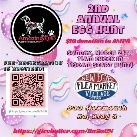 Amazing Mutts Puppy Rescue Easter Egg Hunt at New Egypt Flea Market Village 