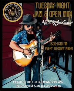 Tuesday Night Jam with Open Mic at Death of the Fox Brewing Company (Clarksboro, NJ)