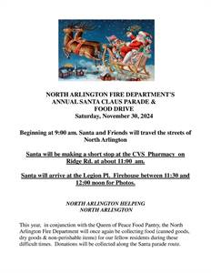 2024 North Arlington Santa Claus Parade & Food Drive (North Arlington, NJ)