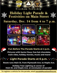 Evesham Township's 2024 Holiday Light Parade and Festivities (Evesham, NJ)