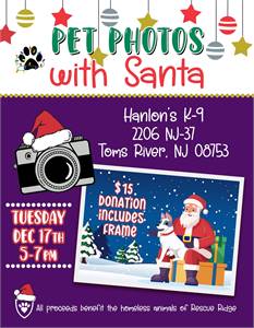 Santa Paws Photos at Hanlon’s K-9 (Toms River, NJ)